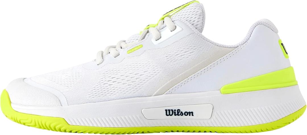 WILSON Women's Intrigue Pro Tennis Sneaker (6, White/Safety Yellow/Navy Blazer)
