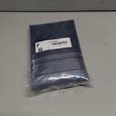 Lecloud Leia Jacquard Textured Navy Blue Sheer Curtains 96 Inches Long 2 Panels, French Door/Living Room/Bedroom Curtain with Dual Rod Pockets, Light Filtering Clip Leaf Voile Drapes, 38x96 Inches