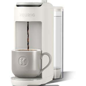 Keurig K-Mini Mate Plus Single-Serve K-Cup Pod Coffee Maker, Compact, 3 Cup Sizes, Brew Over Ice and Strong Button Features, 50 oz Removable Reservoir, Warm Stone