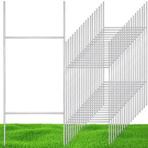 Therwen 30 Pcs H Stakes for Yard Signs 30'' x 10'' Metal Heavy Duty H Frame Wire Stakes Weatherproof Metal Holder for 250 Anniversary USA 4mm 5mm Corrugated Signs Board Guidepost Yard Decor