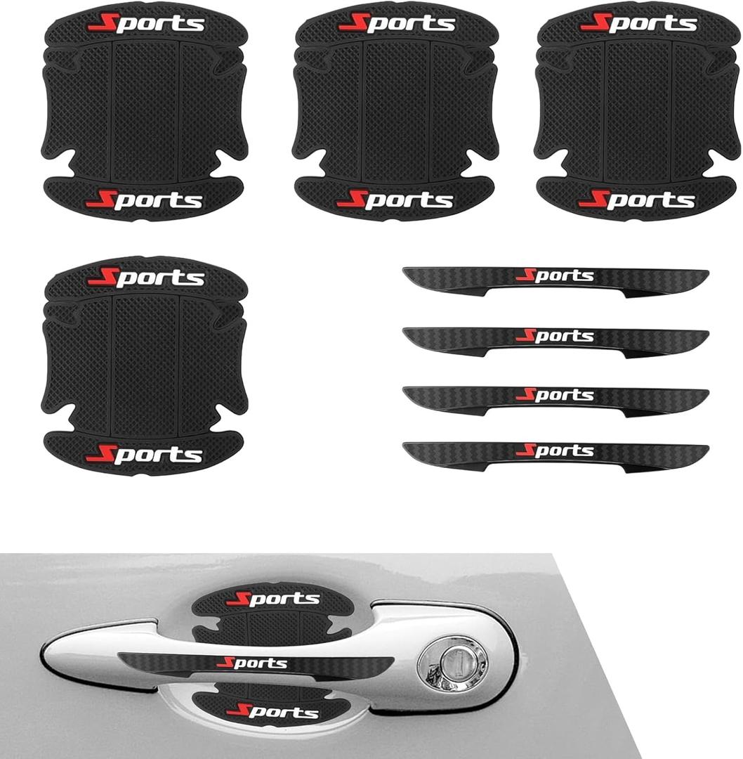 8PCS Car Door Protector, Sports Car Door Handle Scratch Protector, Door Handle Bowl Sticker, Doors Handle Protection Accessories, Universal for Most Car, SUV, Truck