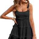 Narecte Summer Cami Dresses,Beach Dresses for Women,Boho Dress,Wedding Guest Dresses for Women,Sundresses Black S