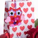 Winlyn 24 Sets Valentine Decorations DIY Heart Owl Ornaments Valentine Craft Kit Valentine Owl Art Sets Hearts Foam Valentine Stickers for Kids Valentine's Day Party Classroom Activities Gift Exchange