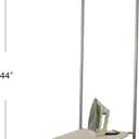 Household Essentials 144222 Over The Door Small Ironing Board with Iron Holder, Natural Cotton Cover Silver
