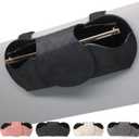 KINIVA Sunglasses Holder for Car Visor PU Leather Glasses Case with Clips for Car Visor Automotive Interior Visor Accessories Apply to All Car Models (Black)