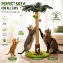 RPZ Palm Tree Cat Scratching Post for Indoor Cats, Tall Sisal Cat Scratcher Tree with Sturdy Base, Cute Cat Scratch Post for Kittens & Adult Cats