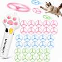 Automatic Cat Toy Launcher with 30 Glow in the Dark Flying Discs – Interactive Fetch Shooter for Indoor Cats, Exercise & Hunting Enrichment Toy, Safe for Kittens & Adults