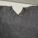 Verdusa Women's Oversized Sweaters V Neck Long Sleeve Casual Knitted Pullover Tops Dark Grey Medium