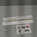 Necklace Holder, Upgraded Extra Large Wall Necklace Organizer with 30 Hooks Wall Mounted Necklace Hanger with Jewelry Tray/Cosmetics Shelf Rustic Pine Wood Holder (White)