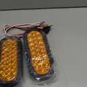 Partsam 2Pcs 6.3" LED Oval Amber Strobe Lights 24LED Recessed with Triple Flash Patterns for Truck Towing Trailer Lights Lamps, Rubber Grommets and 3-prong Wire Pigtails Included, 10V-30V