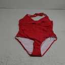 SUUKSESS Women Sexy Tummy Control One Piece Swimsuits Halter Push Up Bathing Suits (XX-Large, #1 Red)