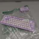 FOPETT Wireless Keyboard and Mouse Cute Mouse and Keyboard 2.4G Wireless Keyboards with Colorful 68 Keys Typewriter Retro Round Keycap for PC, Laptop,Tablet,Computer Windows - Purple Colorful