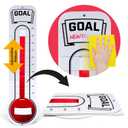 Fundraising Thermometer Chart Goal Tracker | Dry Erase Goal Setting Wall Mounted Thermometer | Giant Sales Goal Board with Pull-Through Ribbon Progress Tracker (46 x 12) by ORCA