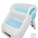 Toddler Step Stool Foldable 2 Step for Kids Collapsible Anti-Slip Stepping for Bathroom Sink, Potty Toilet, Kitchen Helper (Blue)