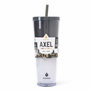 Manna™ Axel™ Plastic Tumbler & Straw Set - Black