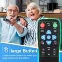 XGBFH Universal Big Button Remote for Seniors, Elderly, 2-Device Control - Learning Functions, Use for TV, Streaming Box, Soundbar Audio Recevier, DVD/VCR/SAT Device & DVD, Dementia Friendly GiFeets