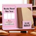 Jingmore Books Read This Year Counter with Erasable Pen to Be Read Shelf Book Lover Gift Bookish Accessories Bookworm Gift for Club Members Student Teacher Reading Accessories(Pink)