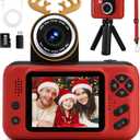 Makolle Kids Camera Girls for 3 4 5 6 7 8 9 Years Old Girls,1080P HD Video Selfie Camera with 32G SD Card Kids Digital Camera Toys for Toddler Birthday Gifts Red