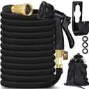 75FT Expandable Water Hose – Flexible Lightweight No-Kink Garden Hose for Outdoor Watering, Car Wash, Lawn & Yard with Leakproof Brass Fittings, Durable Expanding Water Hoses
