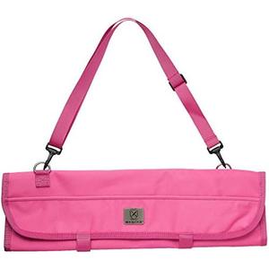 Mercer Culinary 7-Pocket Knife Roll Storage Bag, Pink