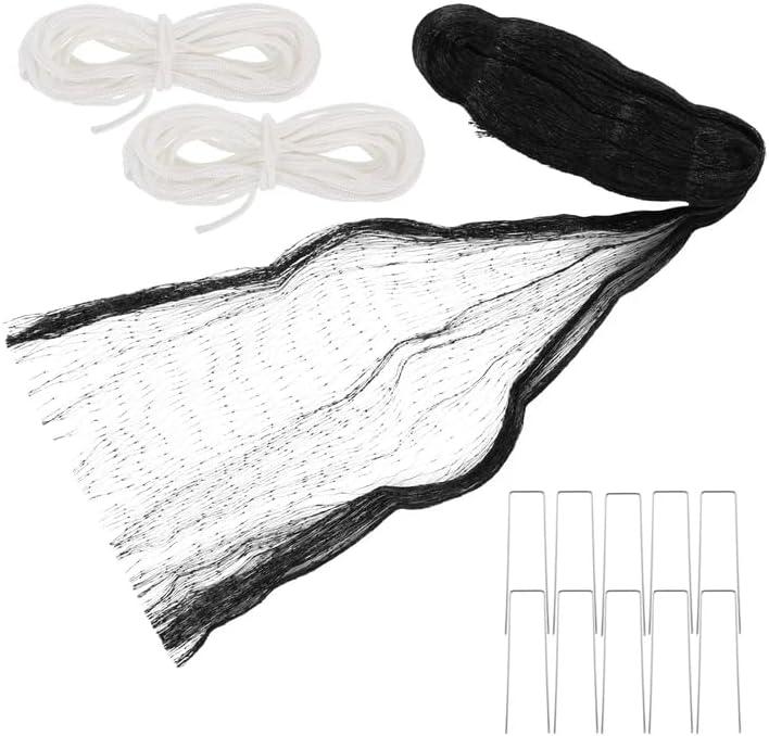 Pond Cover Net 10.5x10.5 FT Pond Dome with Support Rope Leaf Net Ground Studs for Pond and Garden