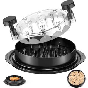 SoulLife Chicken Shredder 8 Inches, Chicken Breast Shredder Tool, Cooked Meat Shredder With Clear Lid, Ergonomic Design, Auti-slip, Easy To Clean, Chicken Shredder Tool Twist, Chicken Grinder (Black)