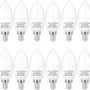 B11 LED Light Bulb 2700K Warm White E12 Chandelier LED Bulb Non-dimmable Candelabra Light Bulbs Candle Bulbs for Ceiling Fan (12 Pack, Soft White)