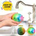 Rainbow Dumpling Toy with Steamer Case, Funny Squeeze Dough Stress Ball, Realistic Steamed Bun Squeezing Toy for Fidget Sensory Anxiety Relief Calming Travel Accessory Gift