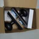 Black Door Knobs Interior, Modern Vintage Passage Rectangle Matte Black Round Door Knob Door Handles for Hall and Closet, 1 Pack, Stainless Steel Finish