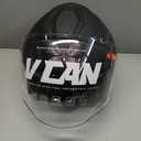 VCAN V88 3/4 Open Face Motorcycle Scooter Helmet ECE & DOT Approved (Small, Matte Black Butterfly)