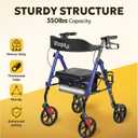Walkers for Seniors with Seat W20S, Ultra-Stable Foldable Rollator