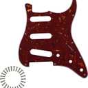 SSS 11 Hole Strat Pickguard ST Pick Guard Scratch Plate for Fender USA/Mexican Standard Stratocaster Modern Style Electric Guitar,Red tortoise 4ply (SSS Aluminum Foil)