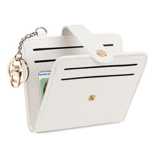 Airkit Small Wallets Woman RFID Blocking Leather Credit Card Holder - with ID Window - Card Wallets for Women - with Zipper Coin Purse - Keychain Wallet