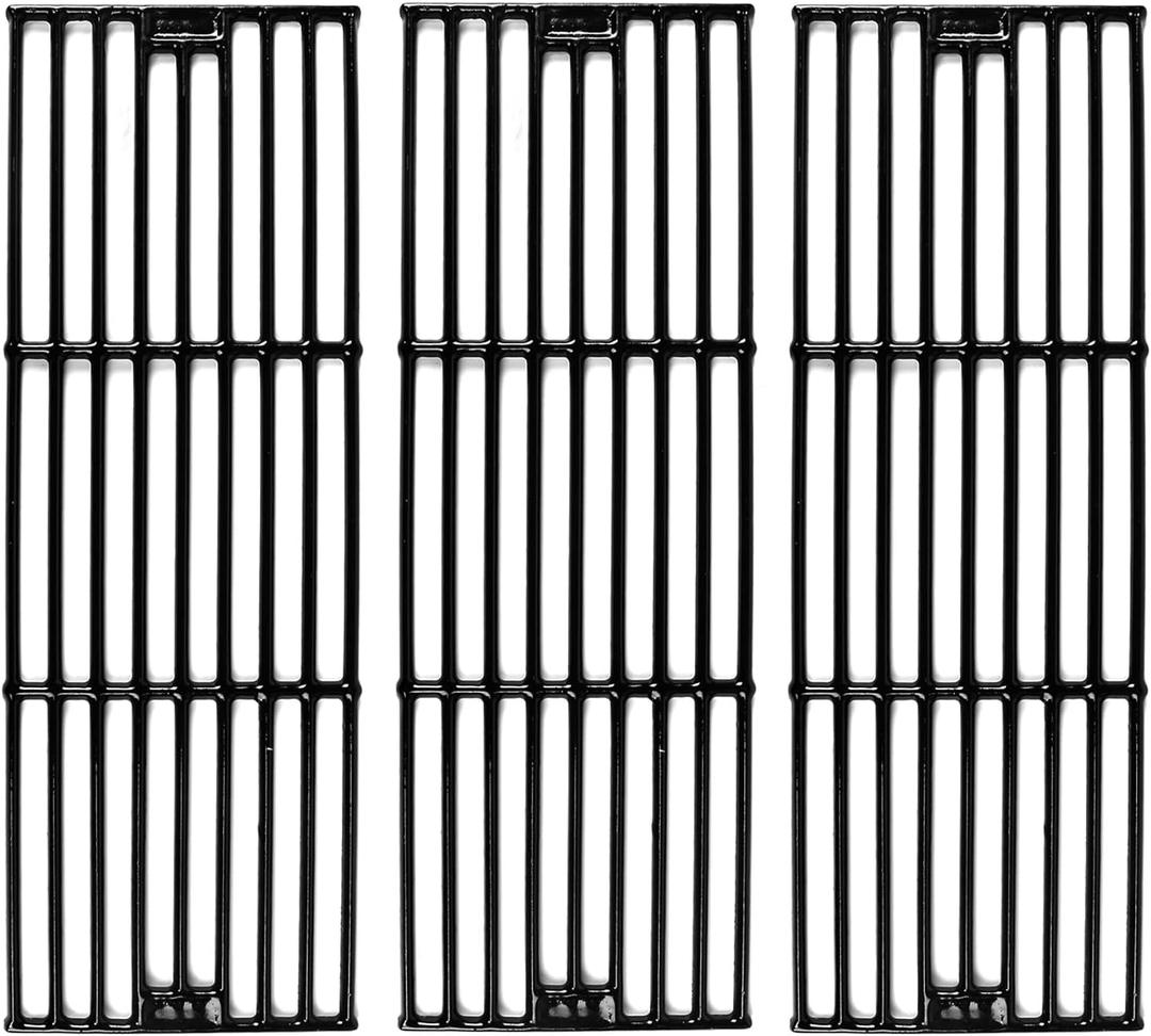 Hisencn Porcelain Cast Iron Cooking Grates for Char-Griller Duo 5050, 3001, 5650, 3008, 3030, 3725, 4000, 2121, King Griller 3008 5252, 19.75 inch Coated Cast Iron Grill Grids Replacement