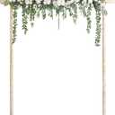 Ling's moment Backdrop Floral Garland 6.5FT Artificial Wedding Arch Flowers Sage Green Decor, White Ceremony Reception Hanging Eucalyptus Rose Arbor Arrangement Outdoor Party Swag Home Decorations
