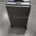 Zipperless Luggage, Polycarbonate Aluminum Hard Shell, Expandable Carry-On Suitcase with Spinner Wheels, Hard Shell Suitcase, 24 Inch Cabin (Dark Gray)