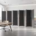 10-Panel 6 ft Tall Indoor Folding Room Divider, Dark Grey