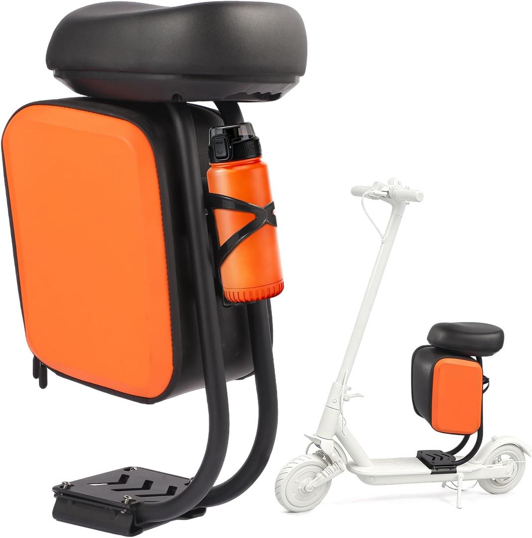 Scooter Seat with 10L Large Storage Bag & Cup Holder, Shock Absorption Seat Compatible with Xiaomi 1S M365 Pro Electric Scooter Accessory