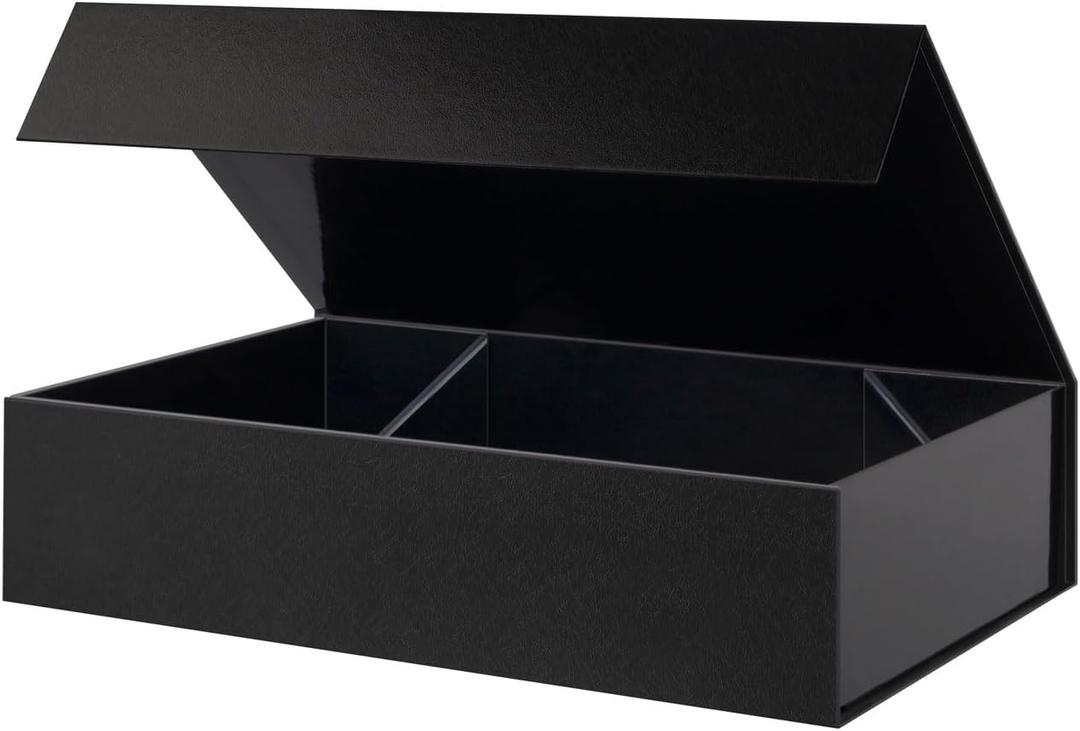 Extra Large Black Gift Box with Magnetic Closure Lid 17x11x4 Inches, 1 Count
