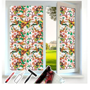 Stained Glass Window Privacy Film Decorative with Free Tools, Magnolia Privacy Window Film for Glass Windows, Frosted Glass Window Tint for Home, Window Covers Window Cling, 29.5 inch by 78.7 Inch