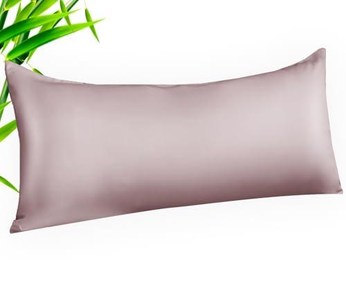 TELUS Body Cooling Pillow Case Cover, Bamboo Rayon & Lyocell Pillowcase with Zipper Closure, Breathable Pillow Case for Hot Sleepers and Night Sweats, 20x54 inches, Light Pink