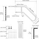 U-Shaped Outdoor Indoor Handrail, Wrought Iron Hand Railing, White