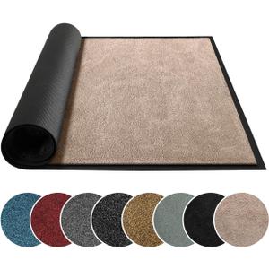 Mibao Super Absorbent Front Door Mat, 29.5" x 17", Non-Slip Washable Indoor Doormats, Low Profile Entryway Rug Outdoor, Dirt Resistant Welcome Mats for Front and Back Door Entrance, Beige