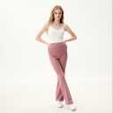 Maternity Flare Pants Over The Belly, High Waisted Stretchy Bootcut Yoga Pants, Casual Comfortable Pregnancy Work