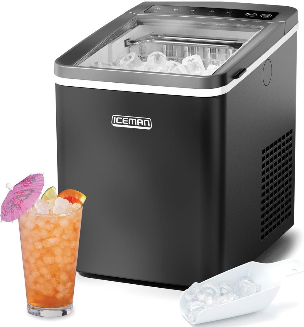 Iceman by Chefman 1 lb Dual-Size Compact Ice Machine, Ice Basket and Scoop