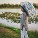 Maad Raining Men Clear Bubble Dome Umbrella - Perfect White Elephant Gift or Birthday Gift, Modern, Acrylic Handle, Aluminum Frame, Auto-Open, Spacious Canopy, Outdoor Use, Umbrella