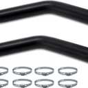 (2-Pack) 1 3/4" ID Gasoline Fuel Filler Neck Hose with 4 Clamps - 15 7/8" Length Gas Tank Hose Replacement (45 Degree, 1.75" ID)