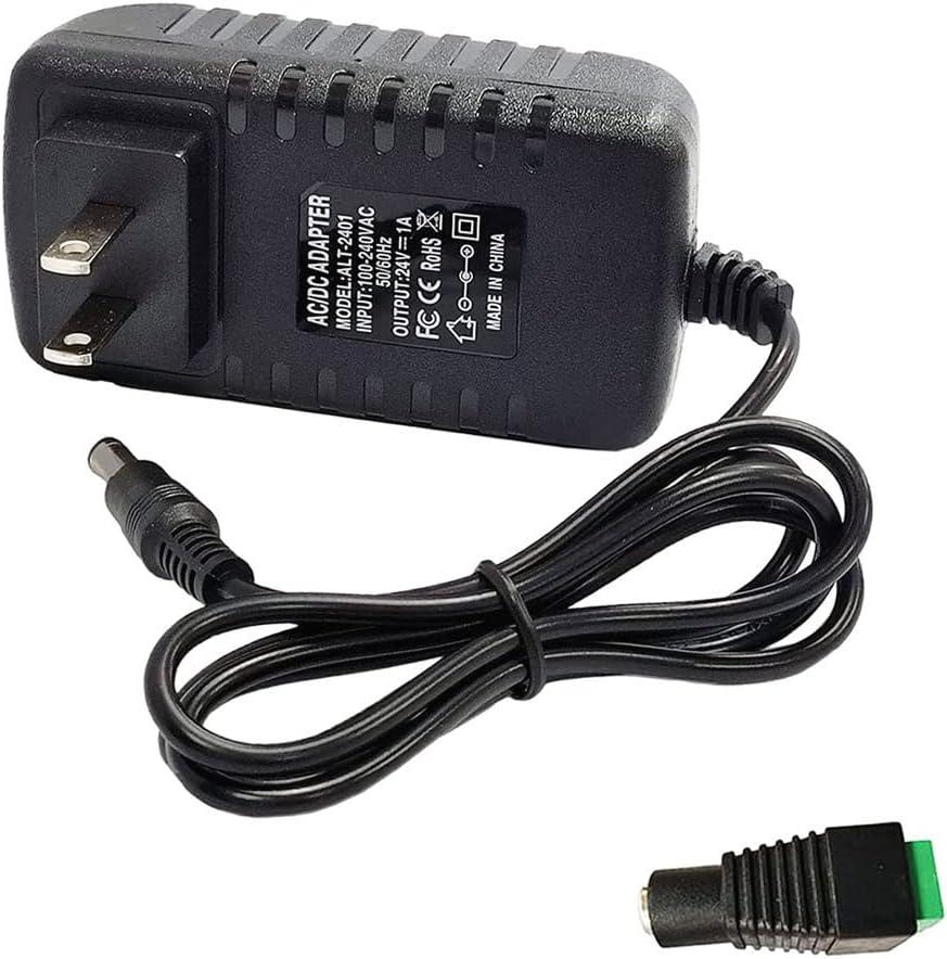 24V 1A AC Adapter Power Supply 100-240V AC to DC 24Volts 1A 24W Converter Transformer Switching Power Supply with 5.5mmx2.5mm Plug for LED Strip Light CCTV Camera DC Pump, Black