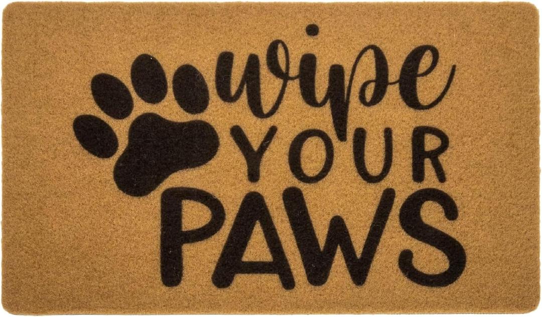 Utaly Dog Paws Welcome Welcome Front-Door-Mat Wipe Your Paws Outdoor Indoor Coir-Doormat Non-Slip Backing Mats for Entrance Outside Porch Funny-Decor (Wipe Your Paws Doormats, 29 * 17 Inch)