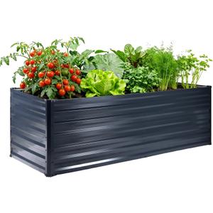 Galvalume Raised Garden Bed 8x4x1.95FT3X Rust Resistant Aluminum-Zinc Steel,466 Gallon Extra Deep Metal Planter Box, Heavy Duty Outdoor Vegetable Garden Bed for Tomatoes, Potatoes & Root Crops